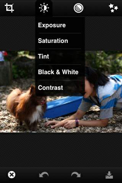 iPhone版 PHOTOSHOP EXPRESS画面